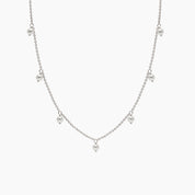 Tiny Hanging Pearls Necklace - Narcissus