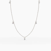 Diamond Bezel Station Necklace - Narcissus