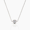 Two-Sided Diamond Bezel Solitaire Necklace - White Gold