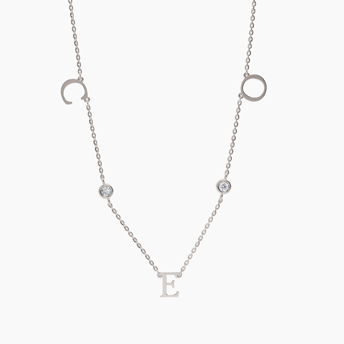 Triple Letter Diamond Necklace - Enea