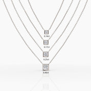 Princess Cut Bezel Diamond Necklace - Narcissus