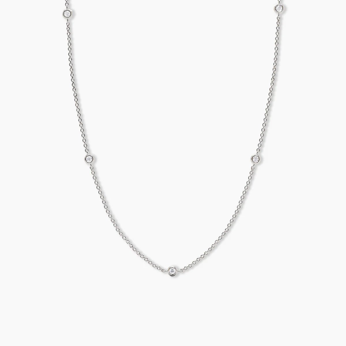 Two - sided Diamond Bezel Station Necklace - Narcissus