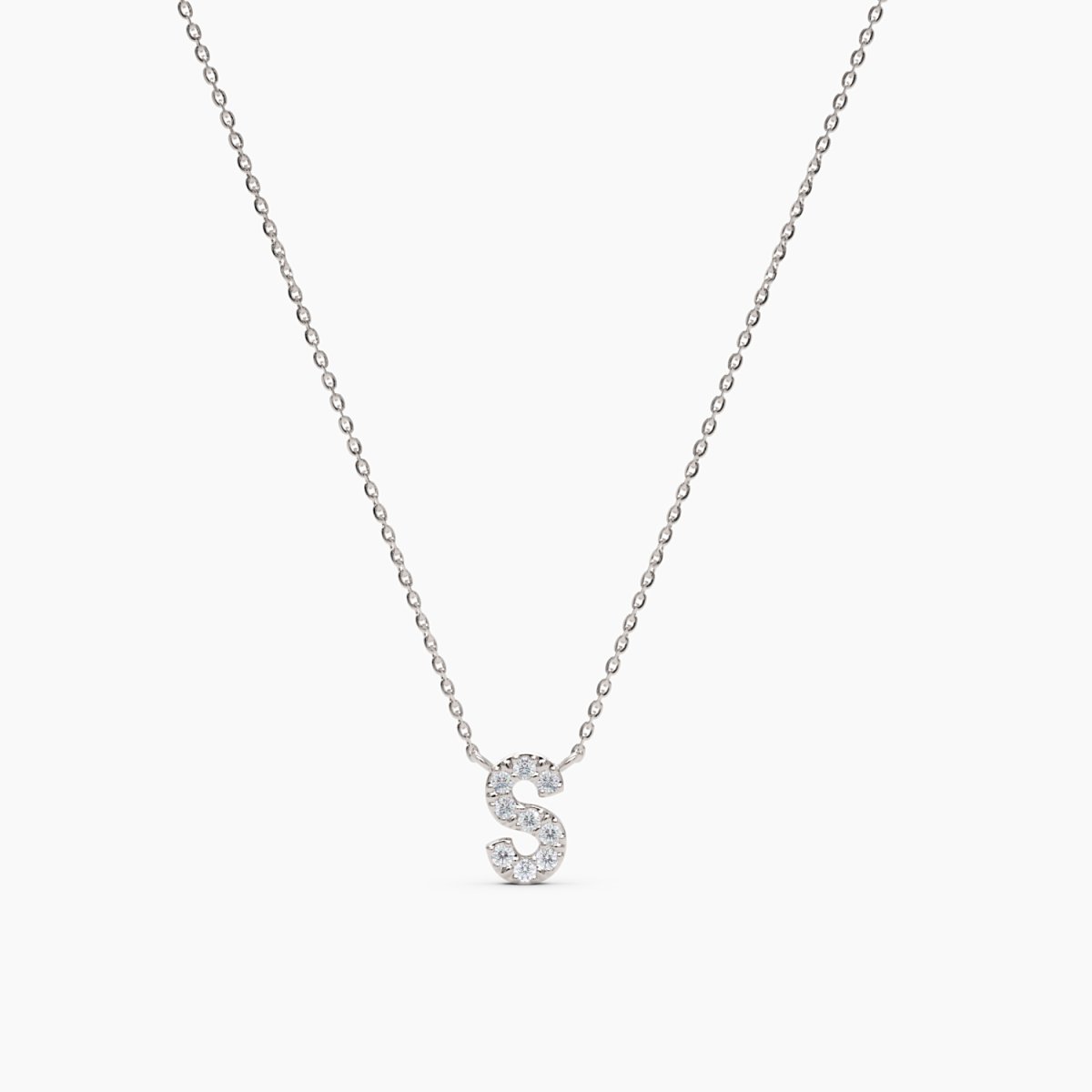 Diamond Initial S Necklace - Narcissus