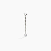 Earring Chain Charm with Diamond in Rose Gold - Narcissus
