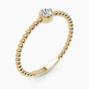 Beaded Minimalist Diamond Ring - Enea Studio