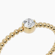 Beaded Minimalist Diamond Ring - Enea Studio