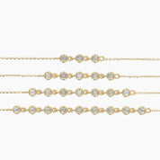 Bezel Set Tennis Diamond Bracelet in White Gold - Narcissus