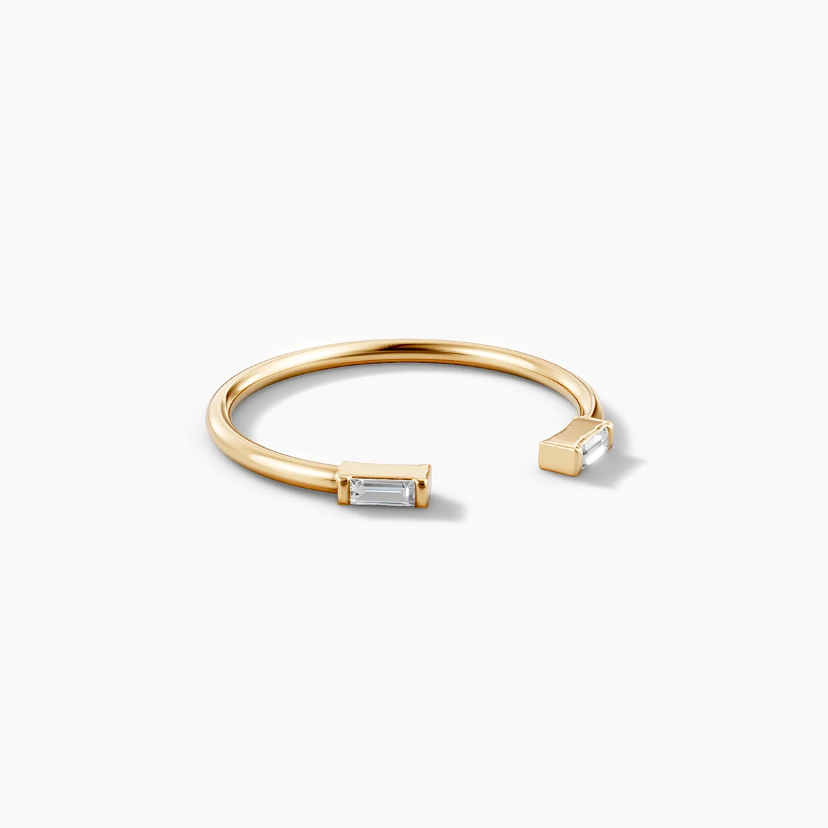 Duo-Baguette-Diamantring in Weißgold