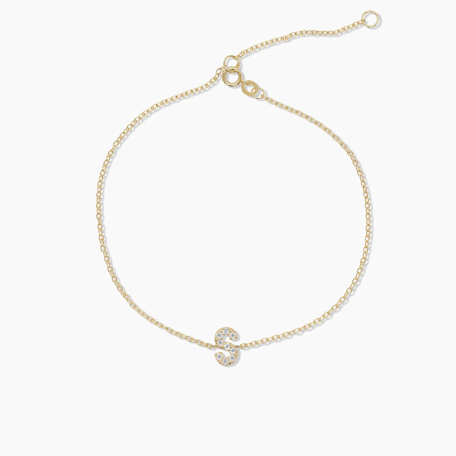 Diamond Initial Bracelet in Rose Gold - Narcissus