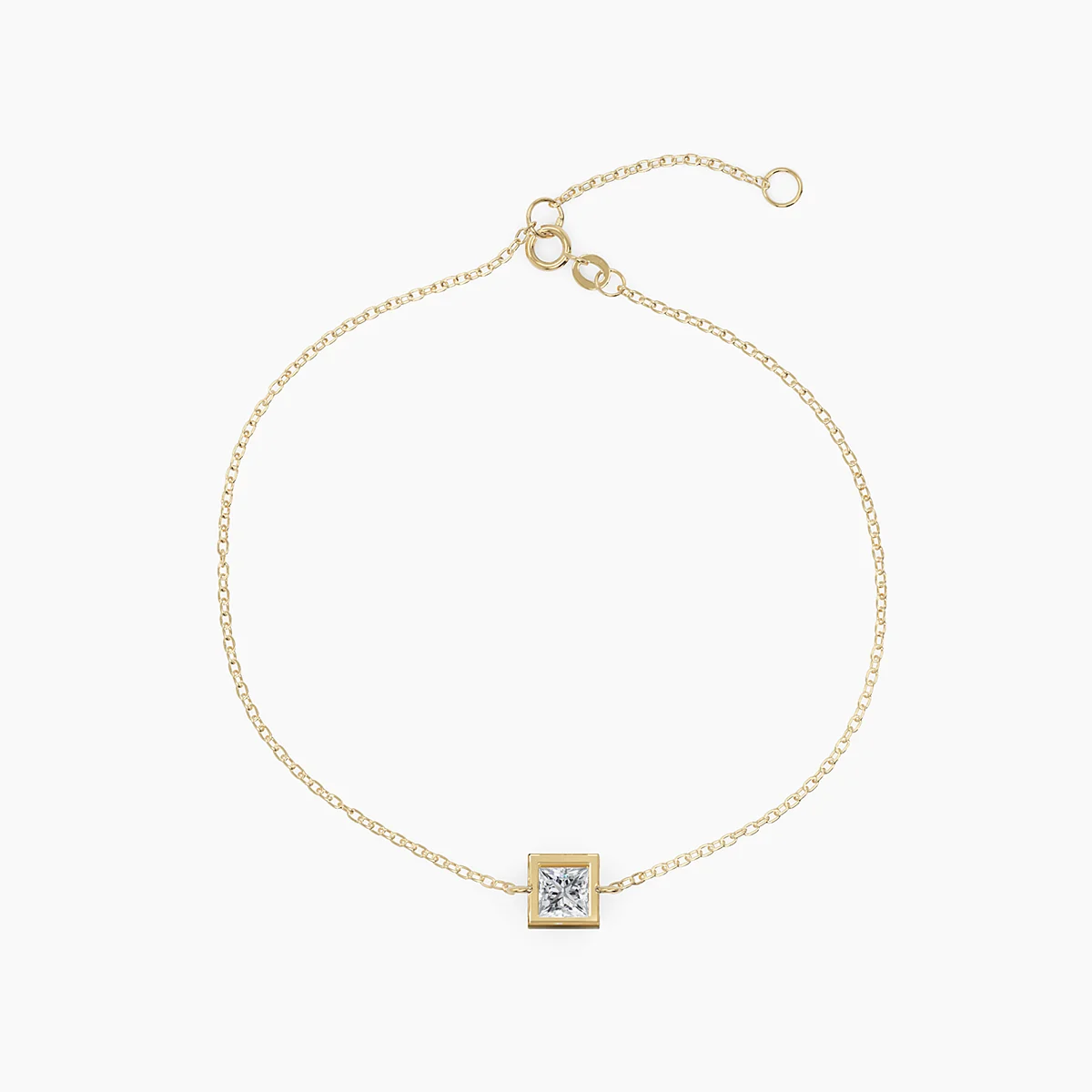 Princess Cut Bezel Diamond Bracelet