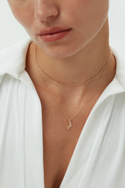 Poetry Initial Letter Necklace - Rose Gold