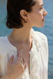 Poetry Initial Letter Necklace - Rose Gold