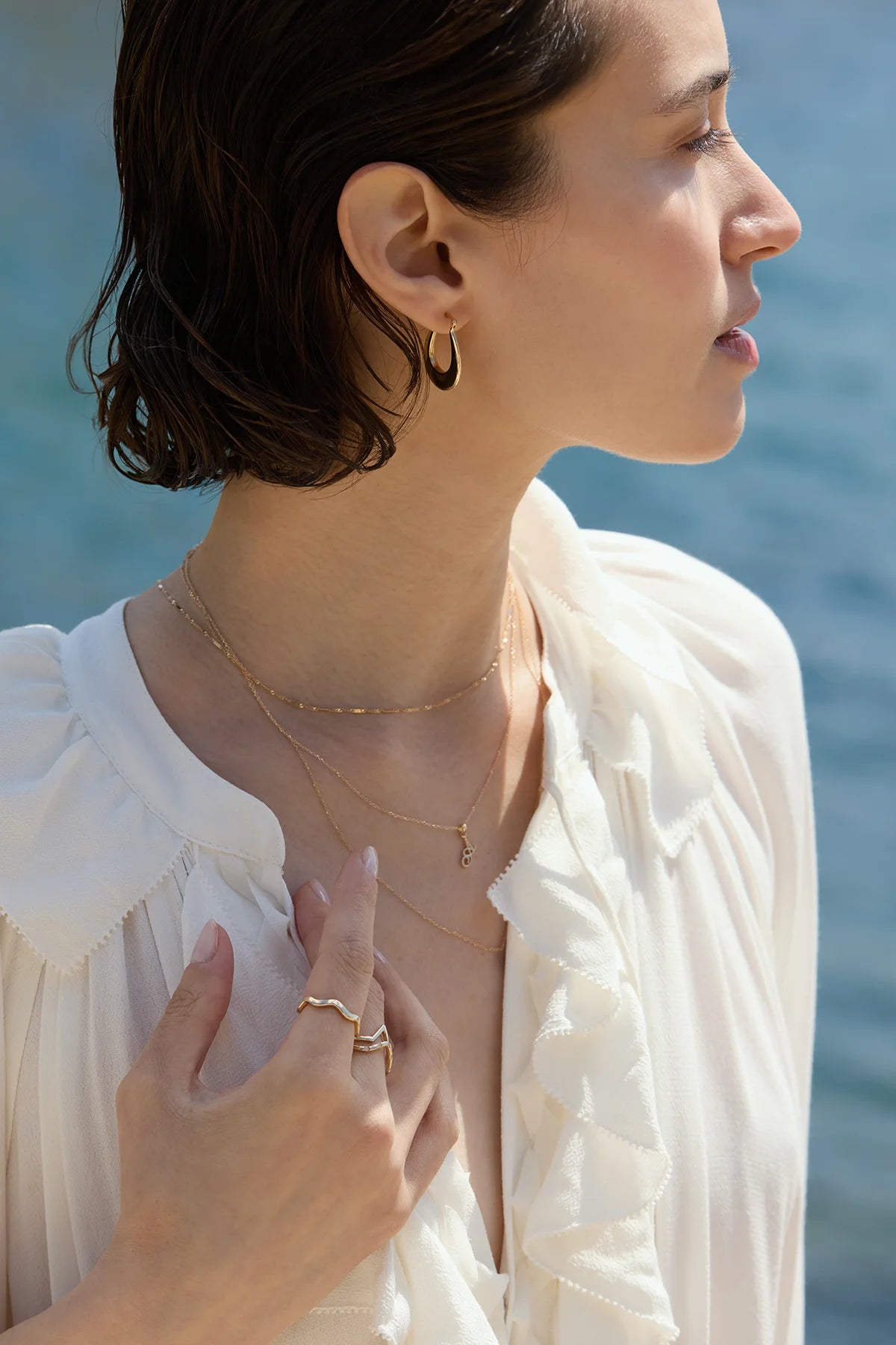 Poetry Initial Letter Necklace in Yellow Gold