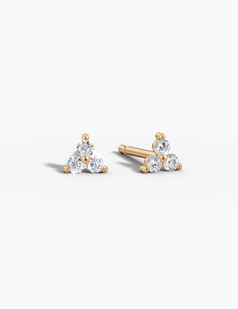 Trio Stud Earrings - White Gold