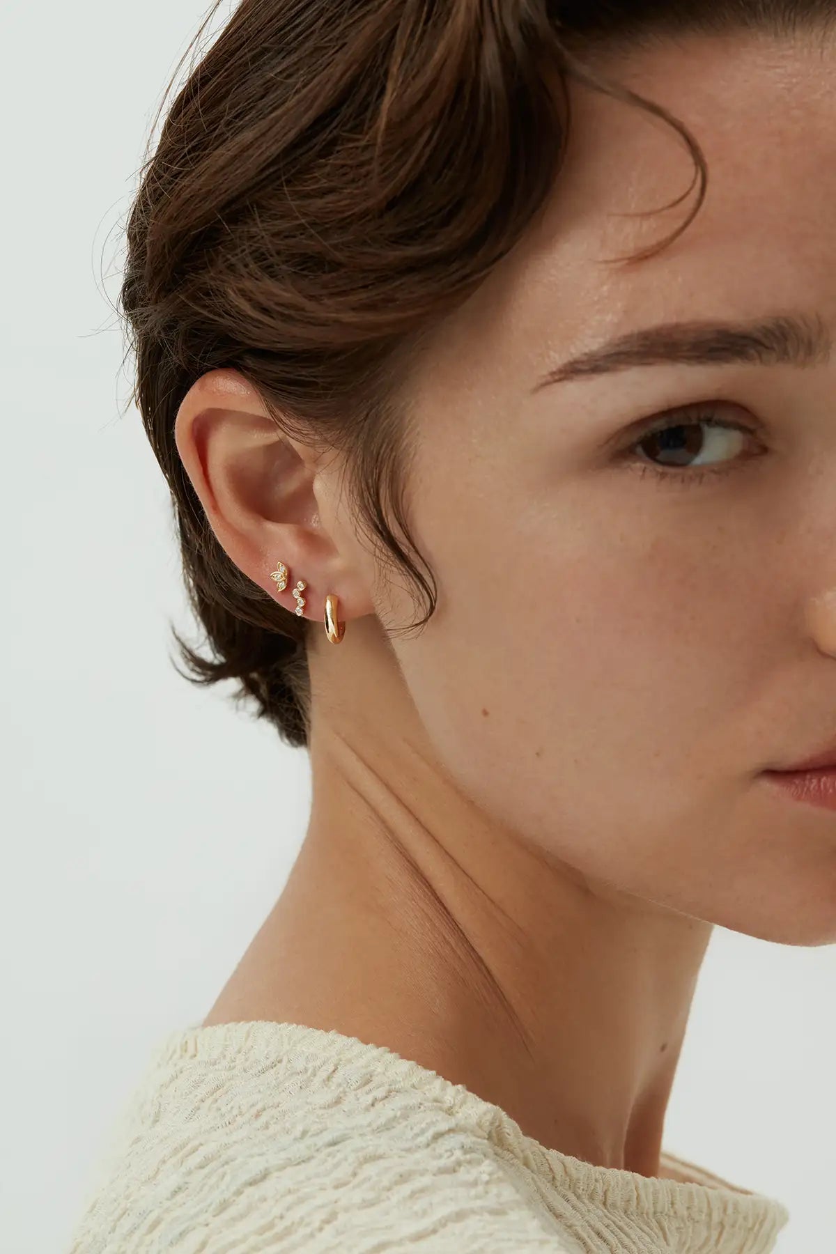 Petite Stud Hoop Earrings (pair)