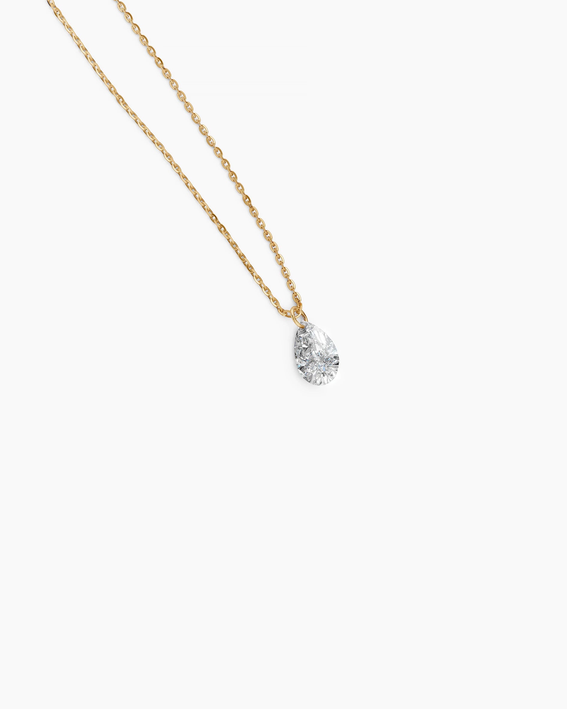 Pear Núde Diamond Solitaire Necklace