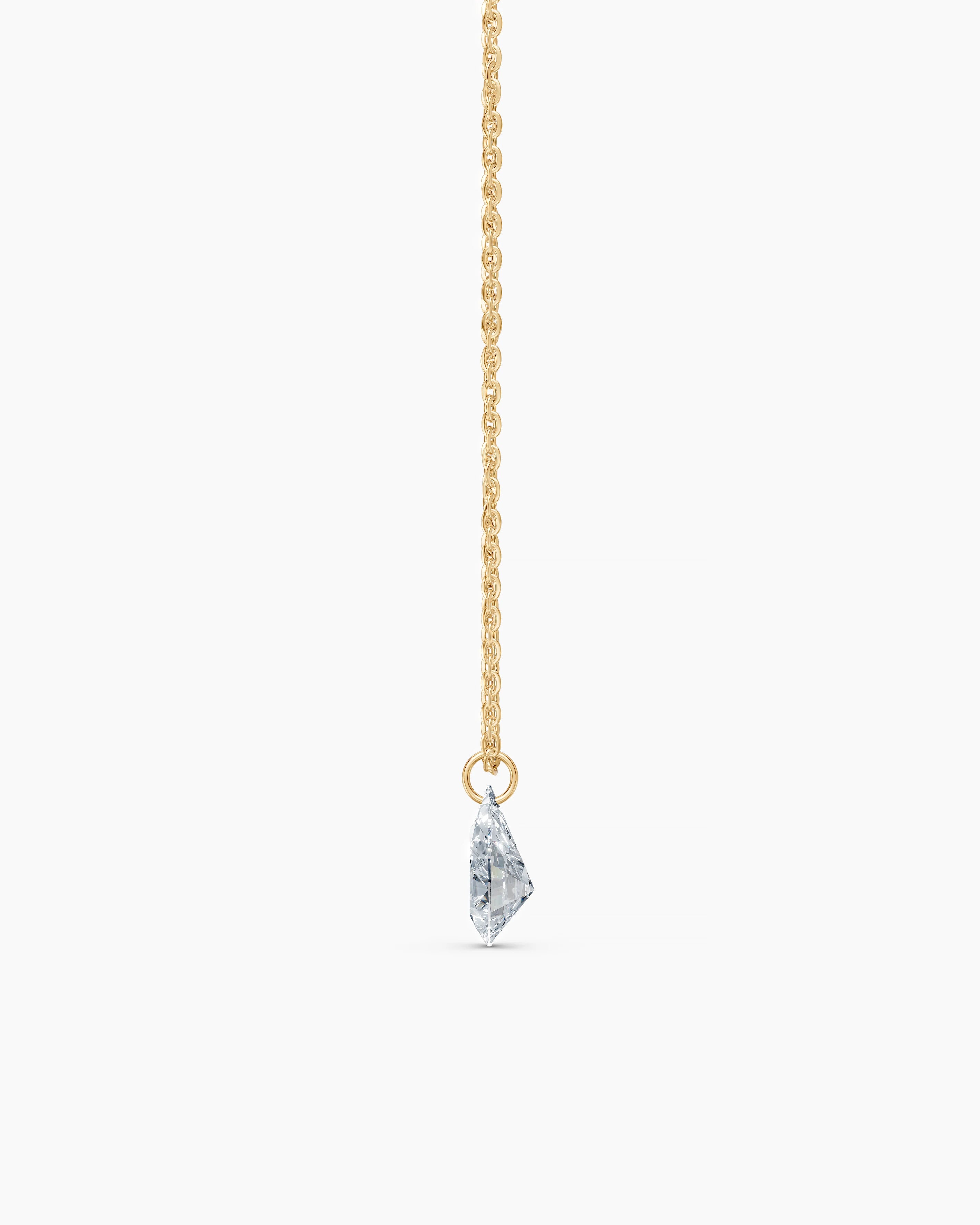 Pear Núde Diamond Solitaire Necklace