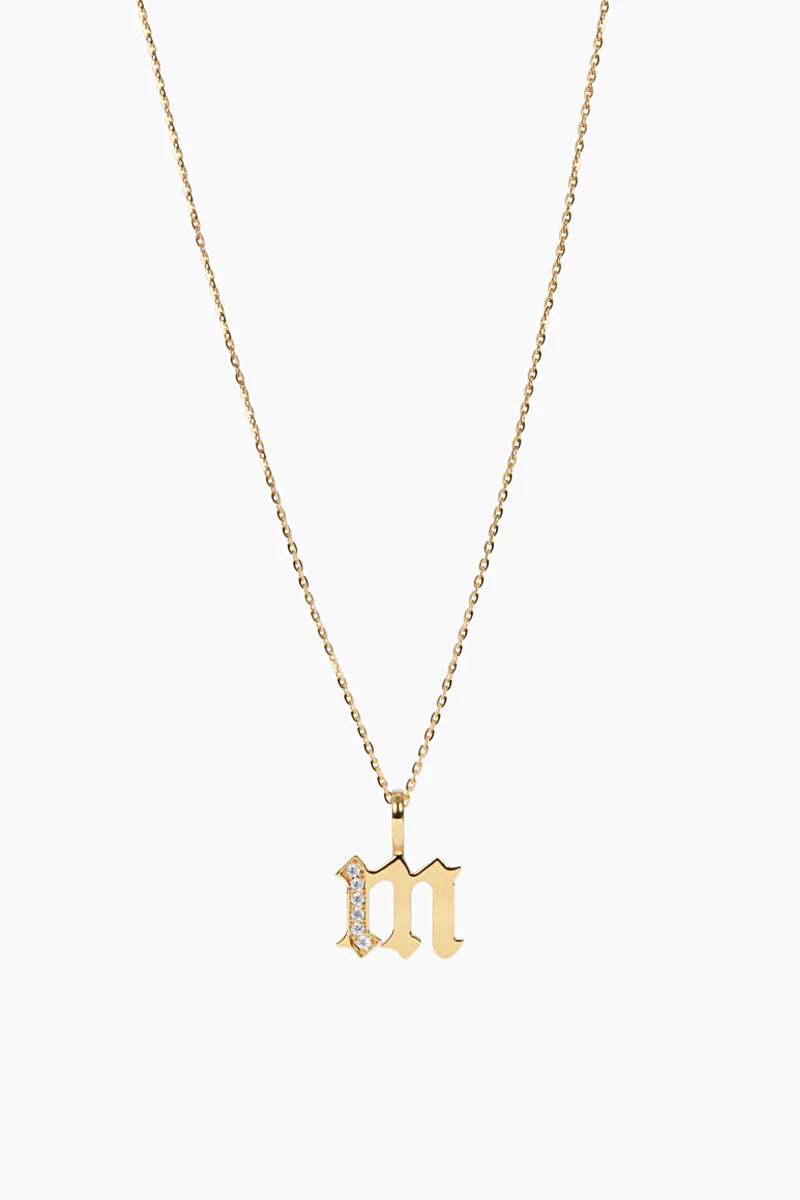 Legacy Initial Letter Necklace in Yellow Gold