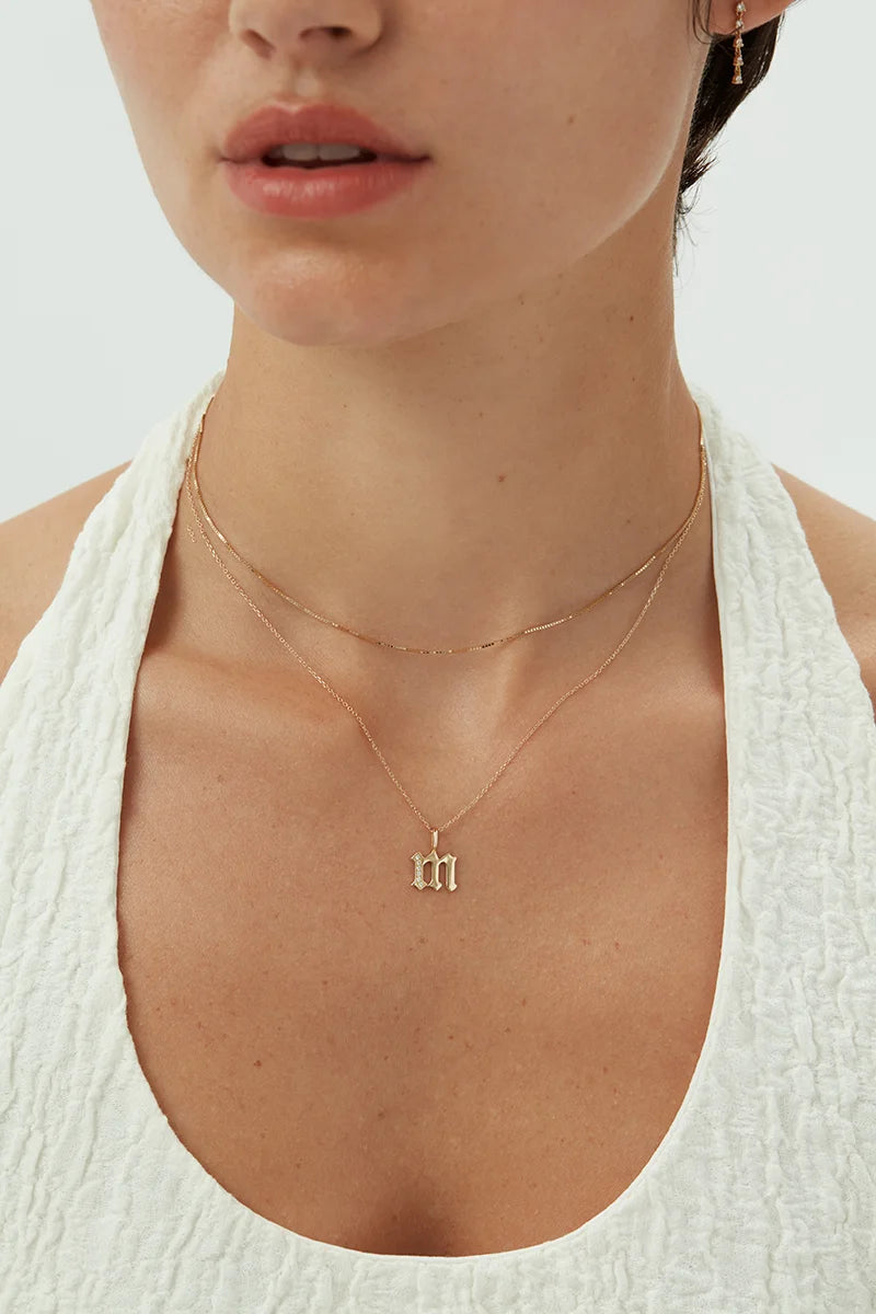 Legacy Initial Letter Necklace in Yellow Gold