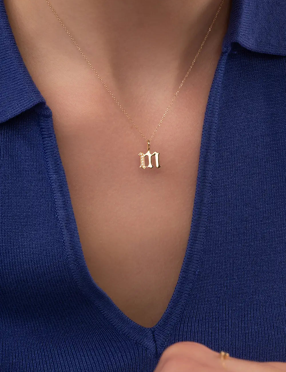 Legacy Initial Letter Necklace - Rose Gold