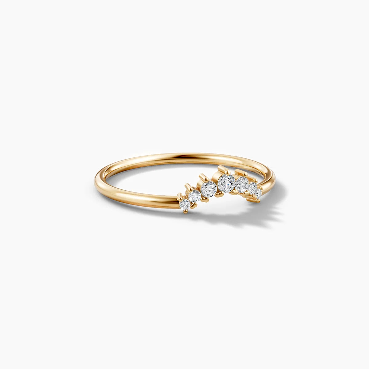 Seven Stone Diamond Ring | 14k Yellow Gold Ring With 7 Diamonds