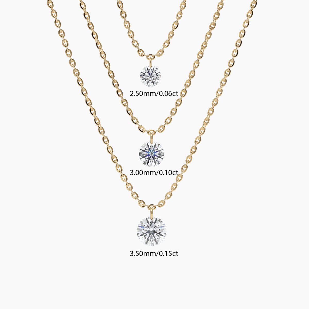 Nude Diamond Solitaire Necklace - Narcissus