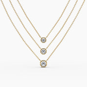 Octagon Cut Diamond Solitaire Necklace - Narcissus