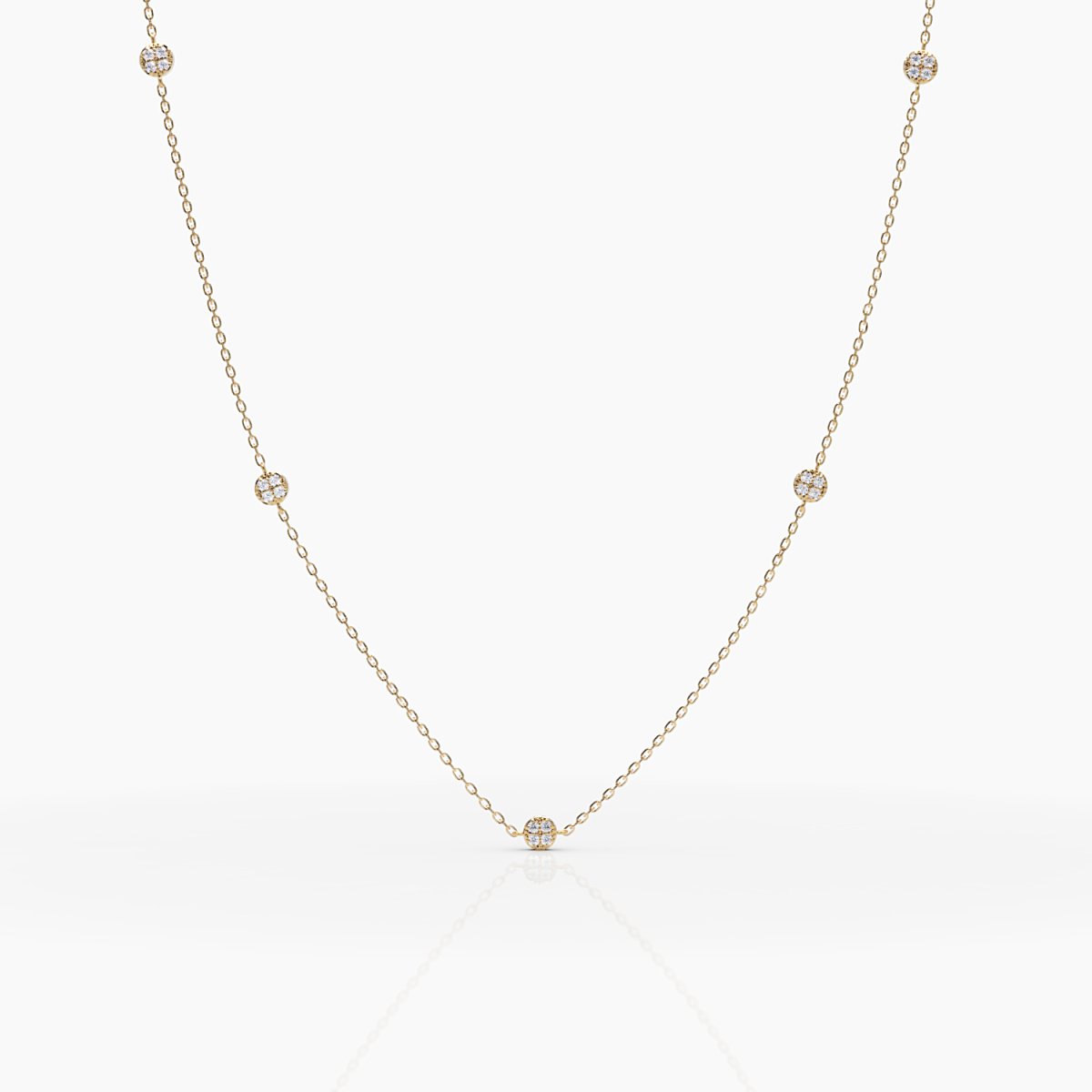 Two - Sided Diamond Disc Necklace - Narcissus
