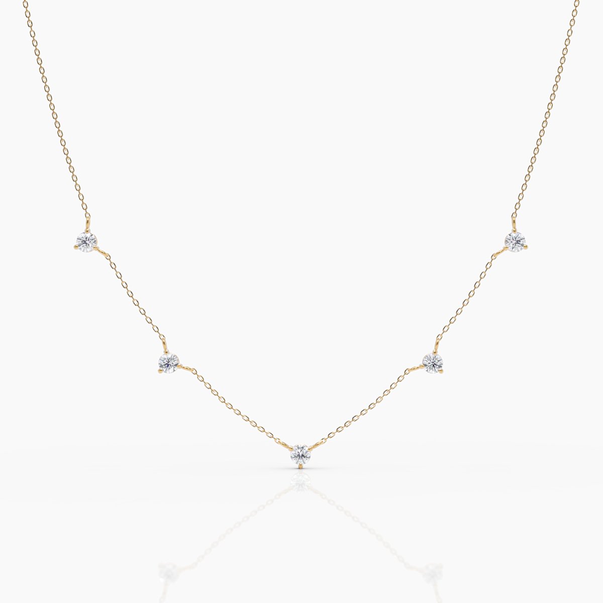 Gold Diamond Station Necklace I - Narcissus
