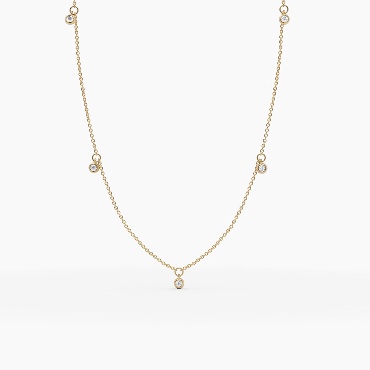 Diamond Bezel Station Necklace - Narcissus