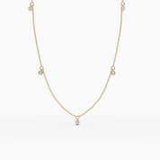 Diamond Bezel Station Necklace - Narcissus