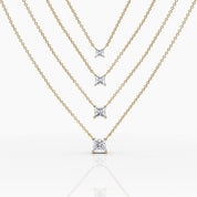 Princess Cut Diamond Solitaire Necklace - Narcissus