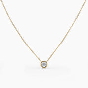 Octagon Cut Diamond Solitaire Necklace - Narcissus