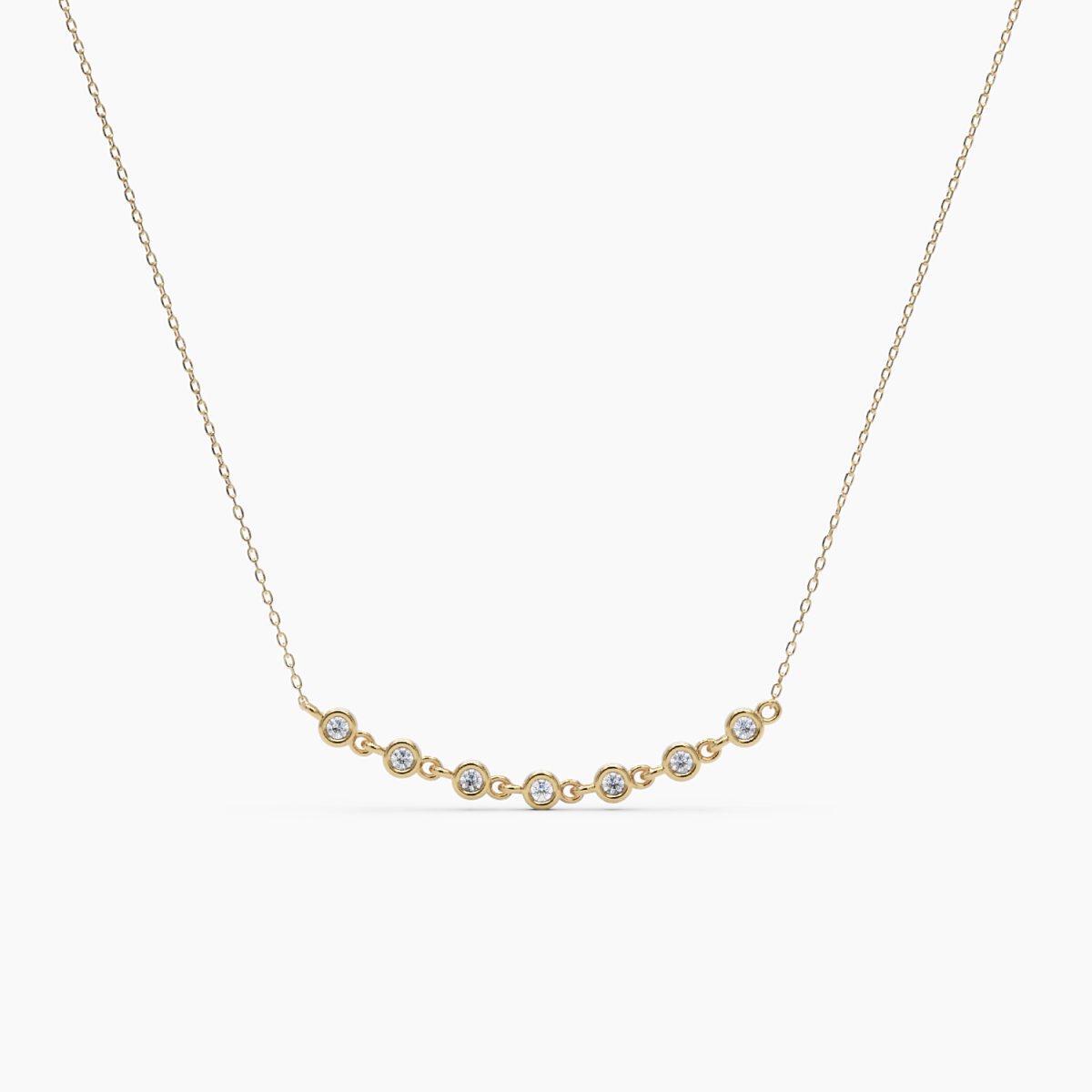Multi Diamond Bezel Necklace - Narcissus