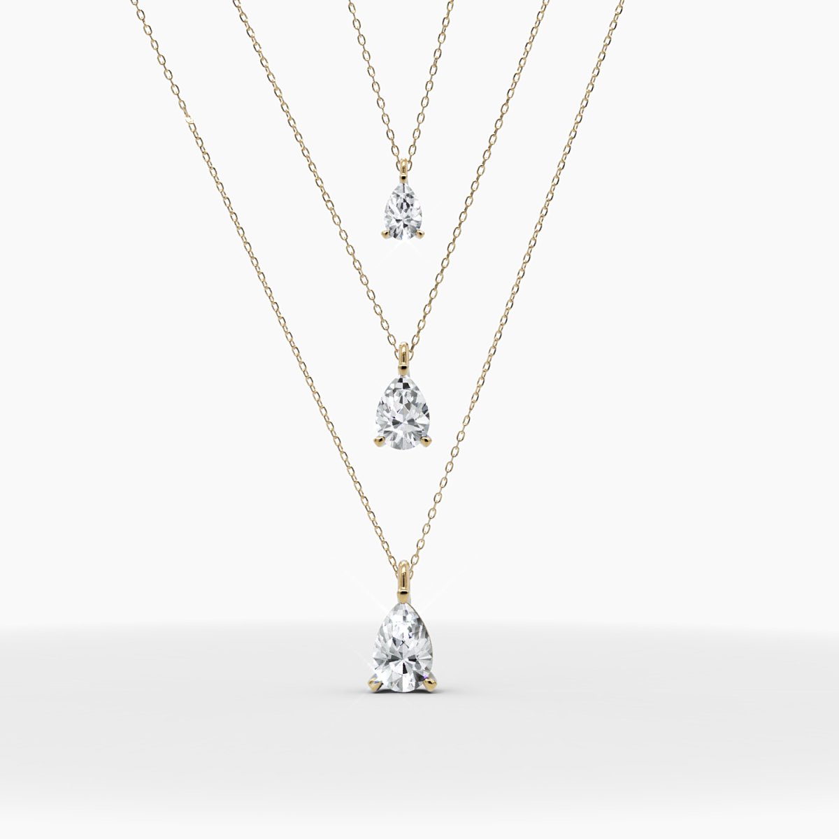 Pear Cut Diamond Solitaire Necklace - Narcissus