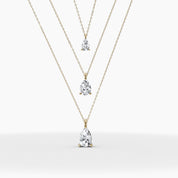 Pear Cut Diamond Solitaire Necklace - Narcissus