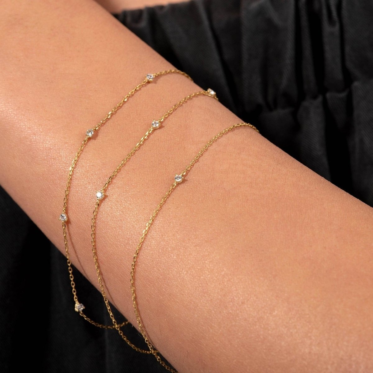 Diamond By The Yard Bracelet in White Gold - Enea Studio