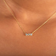 Trio Stone Diamond Necklace - Narcissus