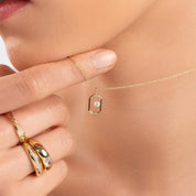 Dainty Pendant with Drilled Diamond - Narcissus