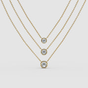 Éclat Octagon Diamond Solitaire Necklace - 14k Rose Gold