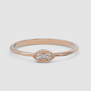 Dainty Milgrain Wedding Band - Rose Gold