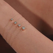 Princess Cut Bezel Diamond Bracelet