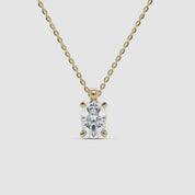 Oval Solitaire Diamond Pendant Necklace