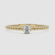 Beaded Minimalist Diamond Ring - Rose Gold