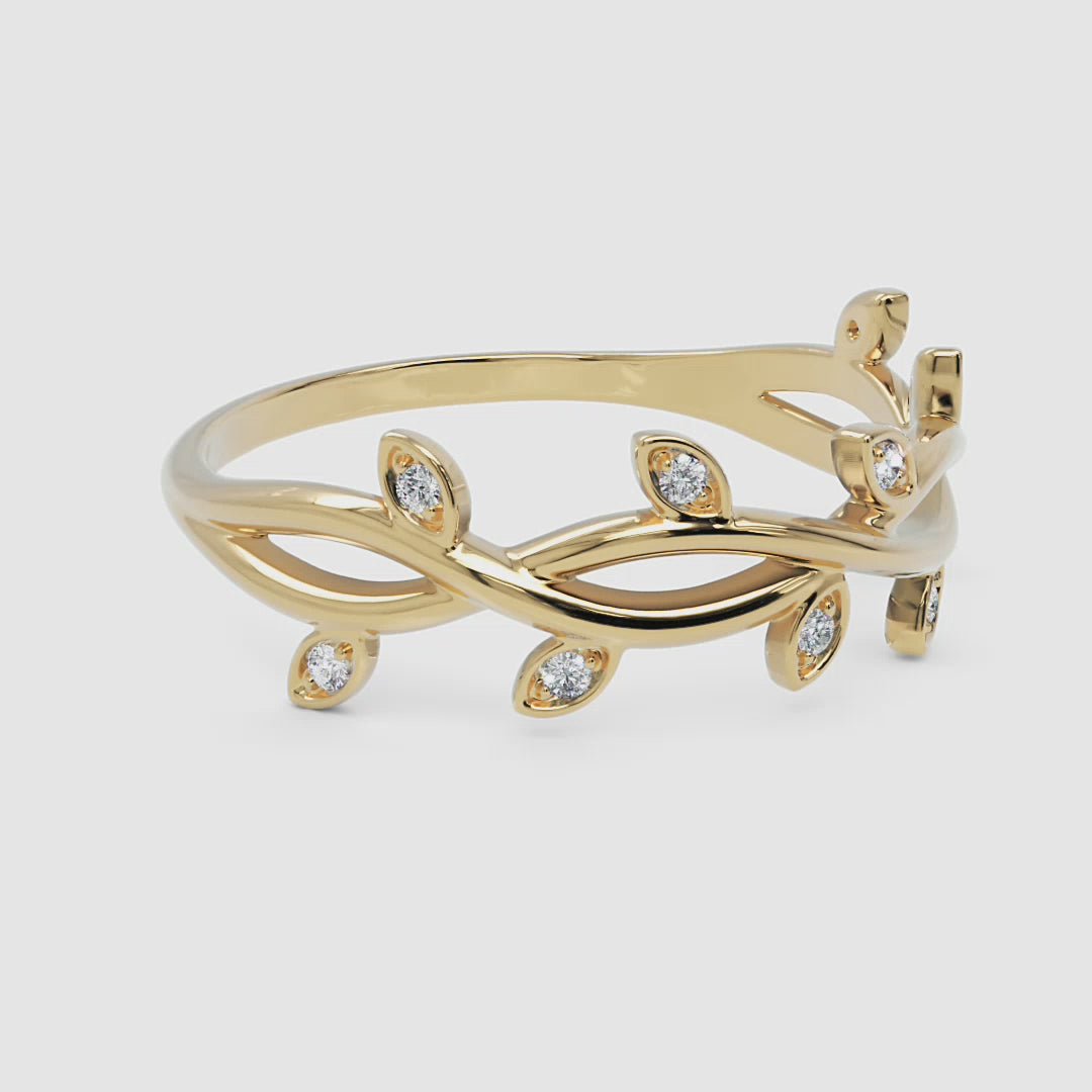 Diamond Leaves Ring - ENEA