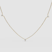 360video showing the 14k yellow gold necklace and the two-sided diamonds 