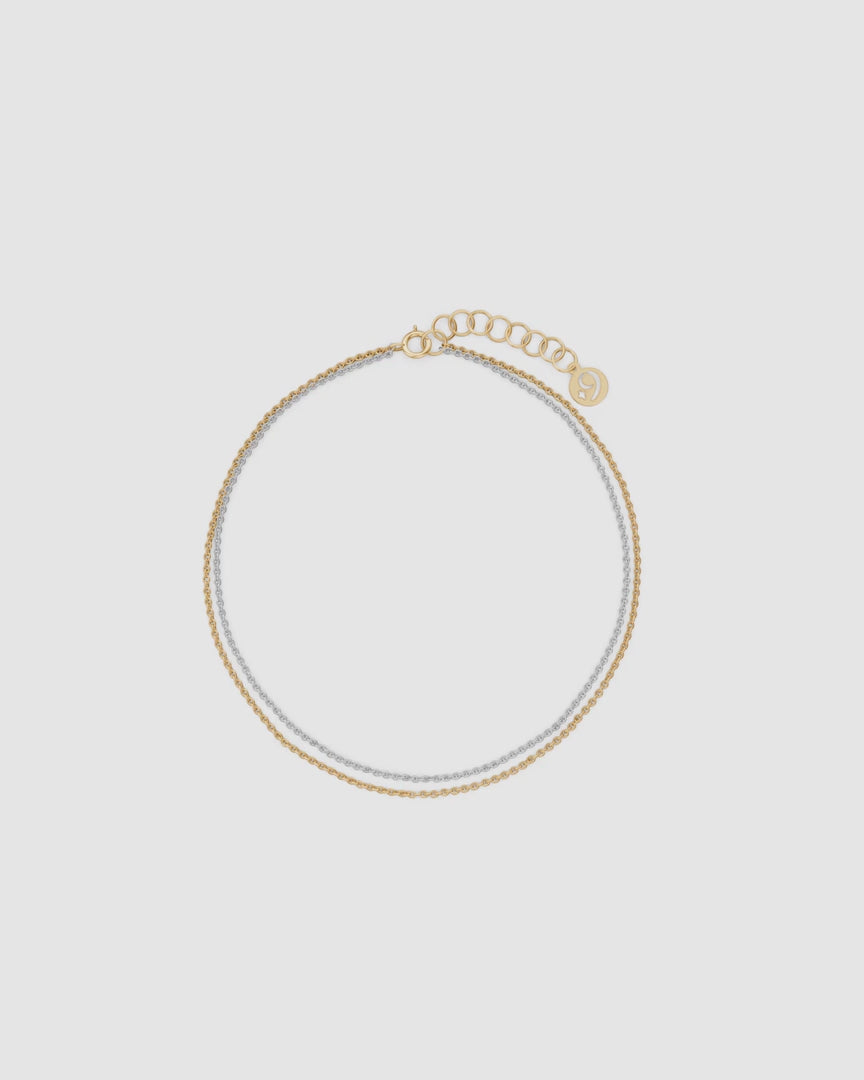 Handcrafted 14K two tone bracelet made in Athens