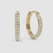 Diamond Pavé Huggie Earrings - Rose Gold
