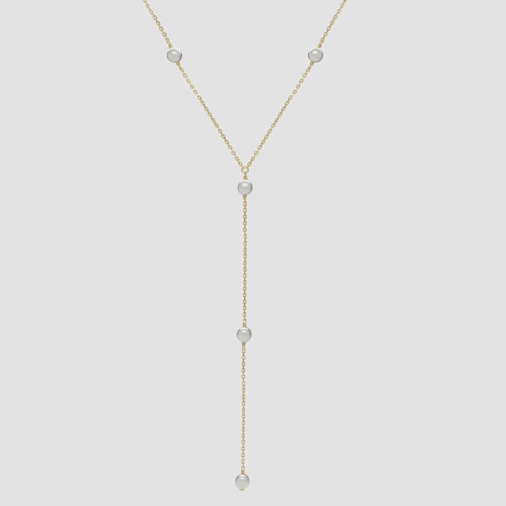 Pearl Lariat Necklace - Narcissus