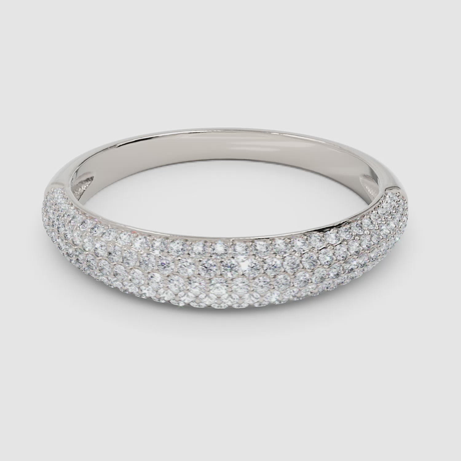 Pavé Dome Half Eternity Ring - Narcissus